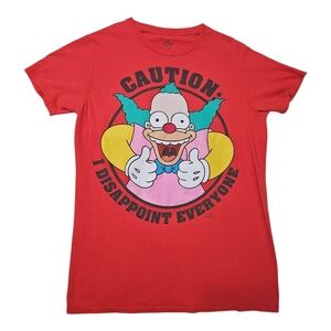 The Simpsons T-shirt Men S(34-36) Krusty the Clown Caution I Disappoint Everyone